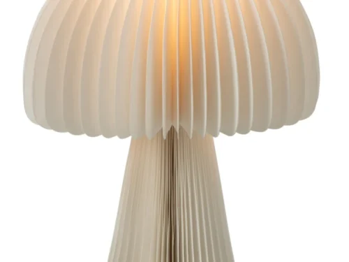 Witte Foobis lampenkap van papier met mushroom-vorm en warme, lichte uitstraling