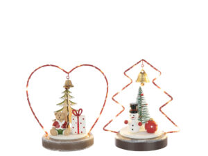 Kunstboom Pindonte Multiplex Rood H17 cm - Set van 2