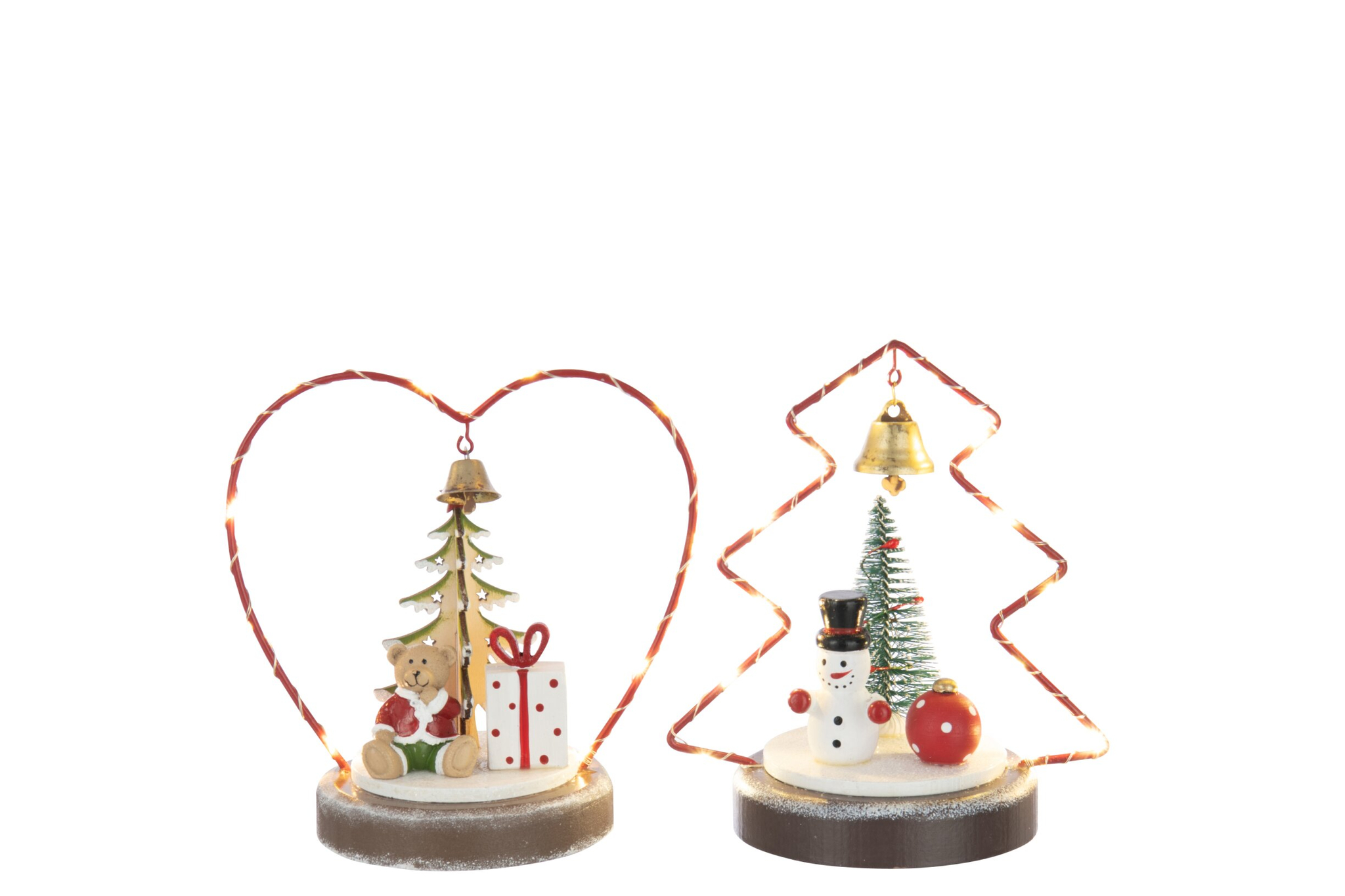 Kunstboom Pindonte Multiplex Rood H17 cm - Set van 2