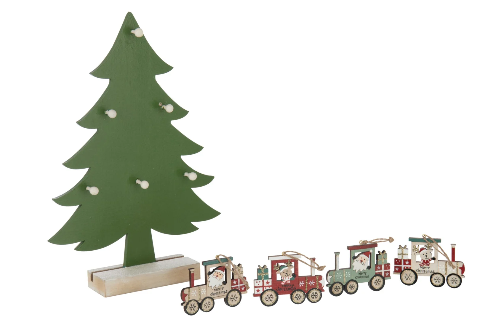Kunstboom Flokano Multiplex Groen H32 cm, compacte decoratieve kerstboom voor dressoir of vensterbank