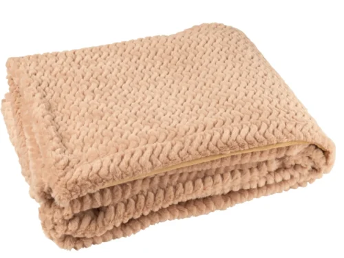 Deken Klustol Bruin, zachte royale plaid van polyester in warme bruine tint