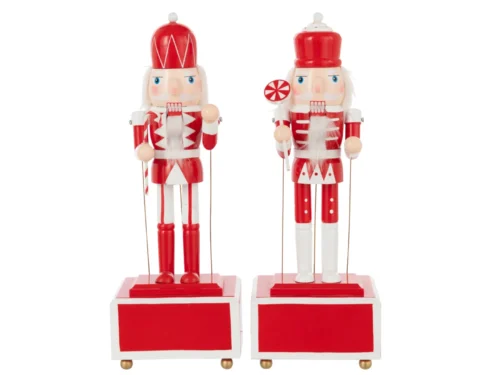 Notenkraker Lirak hout rood, set van 2, feestelijke kerstdecoratie met klassieke winterlook