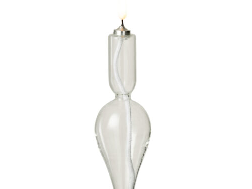 Transparante Kaarsglas Klaaskel LED-kaars van glas met elegante, slanke vorm en warm lichtaccent