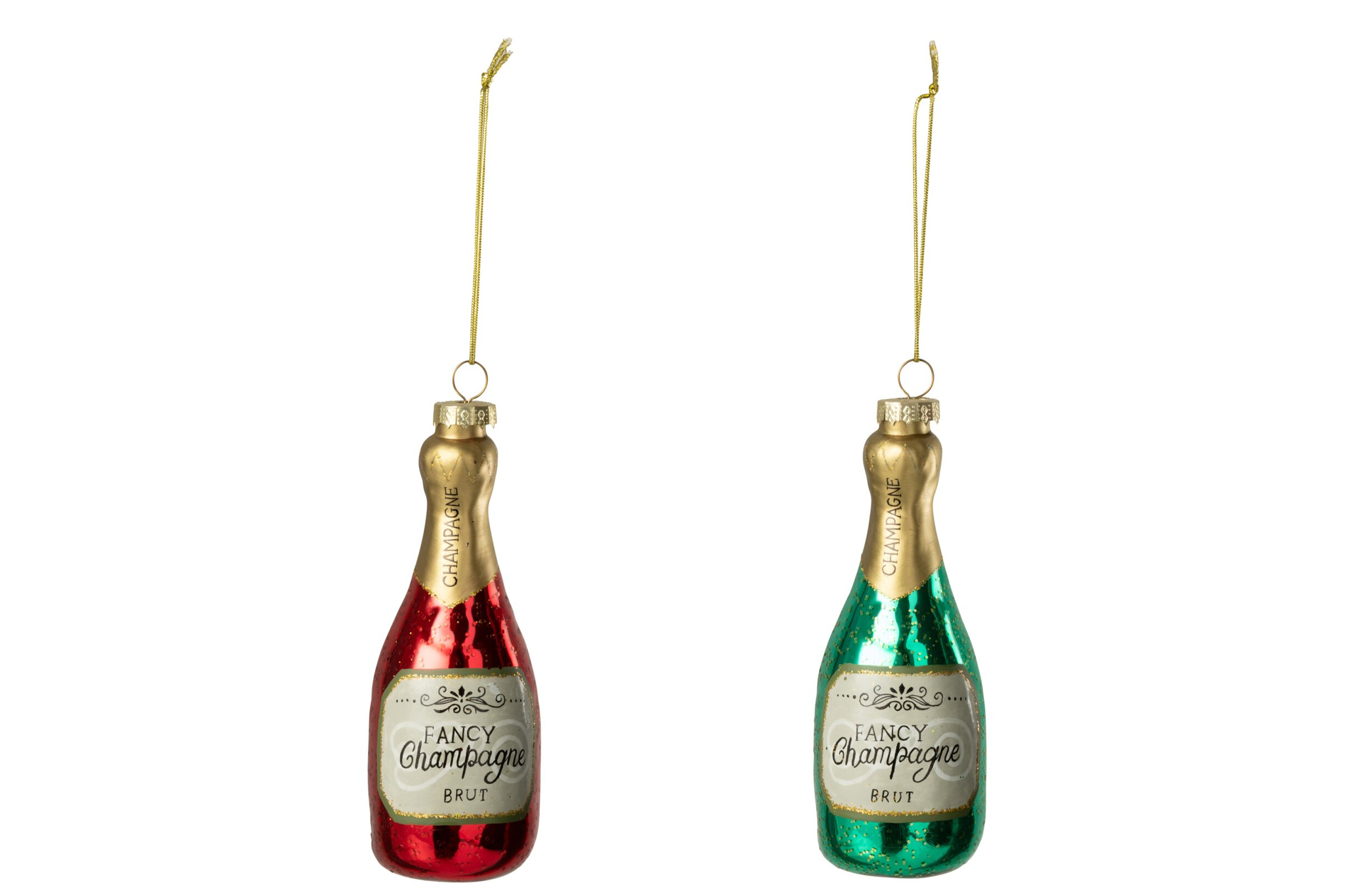 Decoratiehanger Huloro Glas Groen - Set van 2
