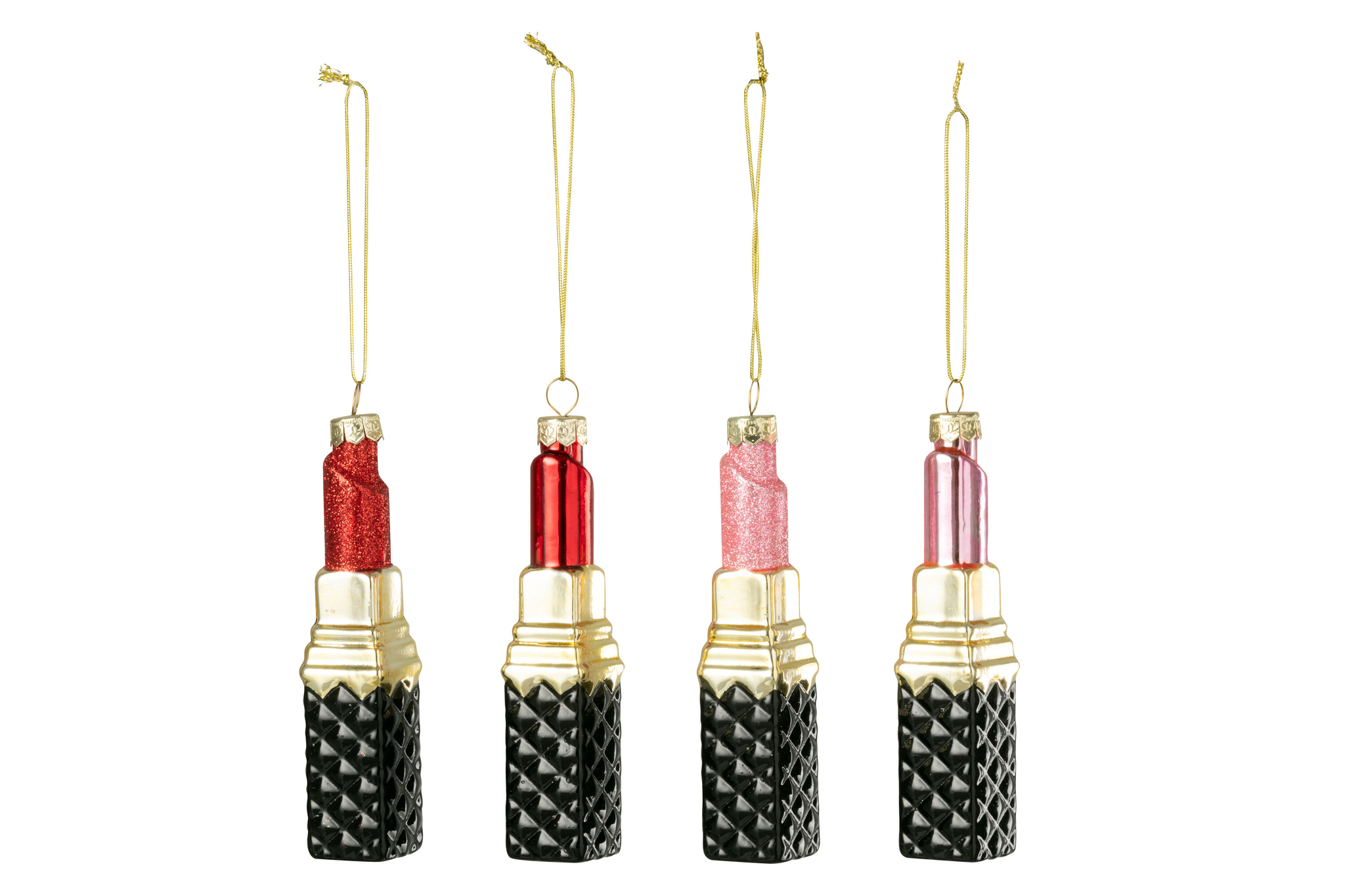 Decoratiehanger Doolang Glas Rood - Set van 4