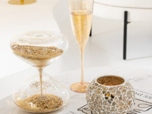 Zandloper Kloldik Glas Goud