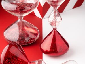 Zandloper Flubol Glas Rood