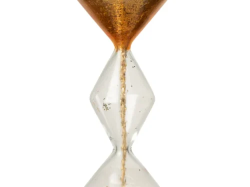 Zandloper Caastesta Glas Goud met glitteraccent en elegante, slanke vorm