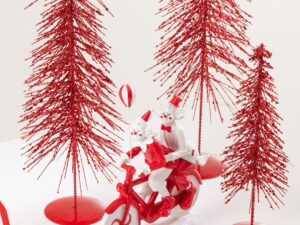 Kerstboom Rildond Kunststof Rood H32 cm