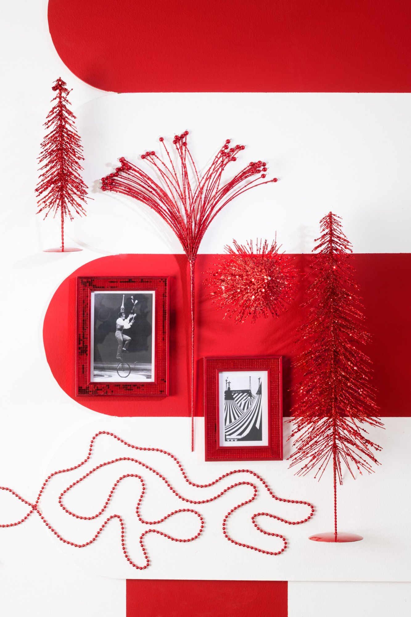 Kerstboom Riskes Kunststof Rood H58 cm - Afbeelding 2