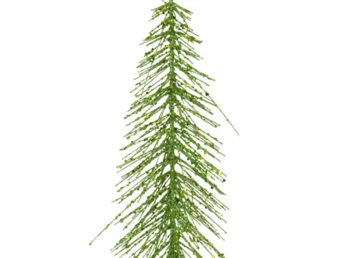 Kerstboom Rurnona van groen metaal, 45 cm hoog, met glinsterende takjes en ronde voet