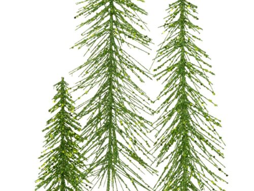 Fermane metalen kerstboom groen met glinsterende afwerking en compacte decoratieve vorm, H58 cm