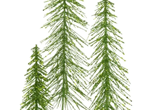 Fermane metalen kerstboom groen met glinsterende afwerking en compacte decoratieve vorm, H58 cm
