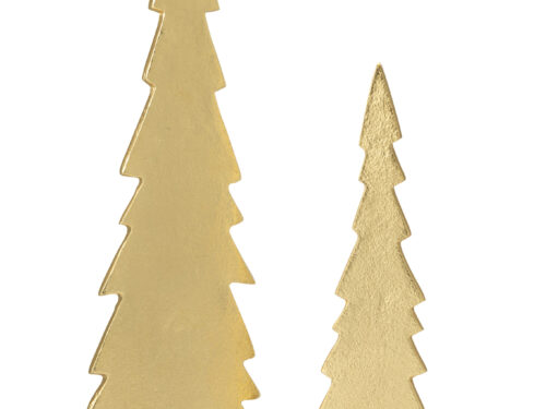 Kerstboom Flensburg aluminium goud, slank design op rechthoekige voet, 51 cm hoog