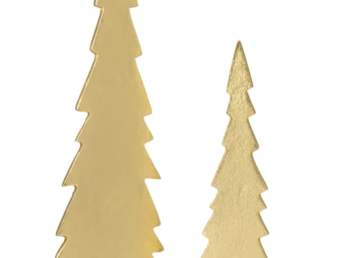 Kerstboom Flensburg aluminium goud, slank design op rechthoekige voet, 51 cm hoog