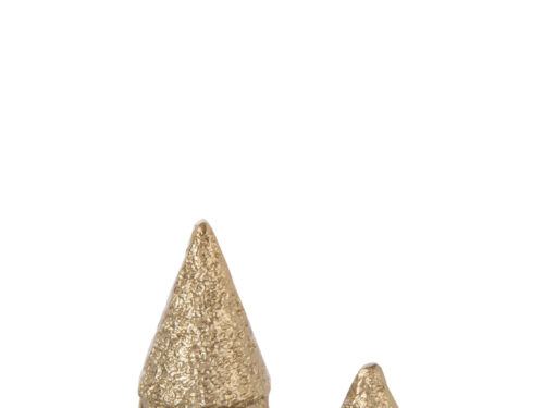 Kerstboom Mevil goud aluminium, compacte decoratieve kerstboom met reliëf voor feestelijke sfeer