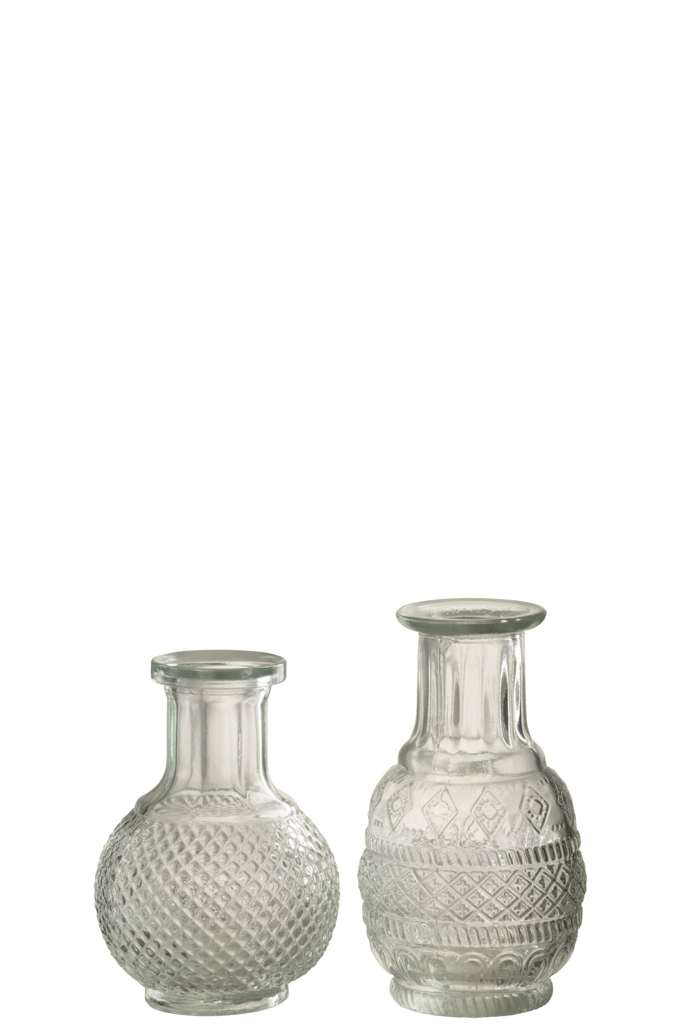 Vaas Keemira Glas Transparant H13,7 cm - Set van 2
