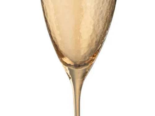 Hintor drinkglas van goudkleurig glas met slanke voet en luxe, elegante uitstraling