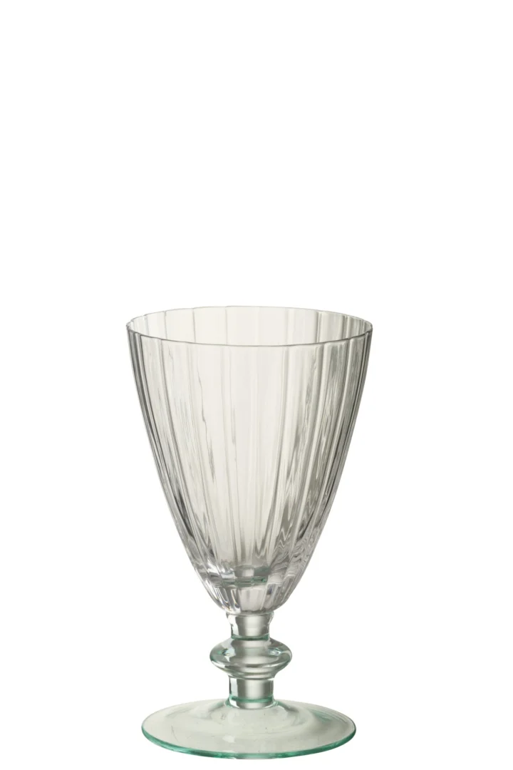 Transparant Drinkglas Hoenderloo met gestreepte afwerking en slanke vorm, elegant op voet