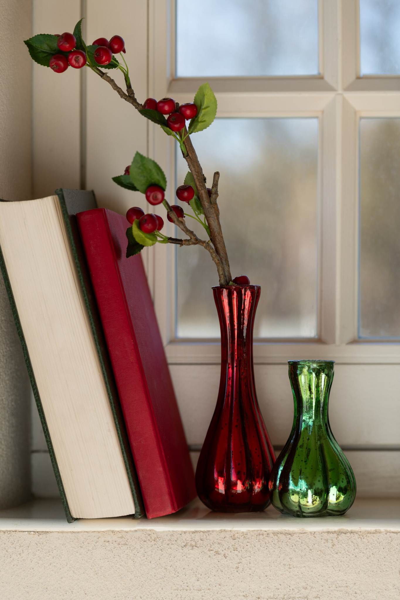 Soliflorevaas Joormak Glas Rood H12 cm - Set van 2