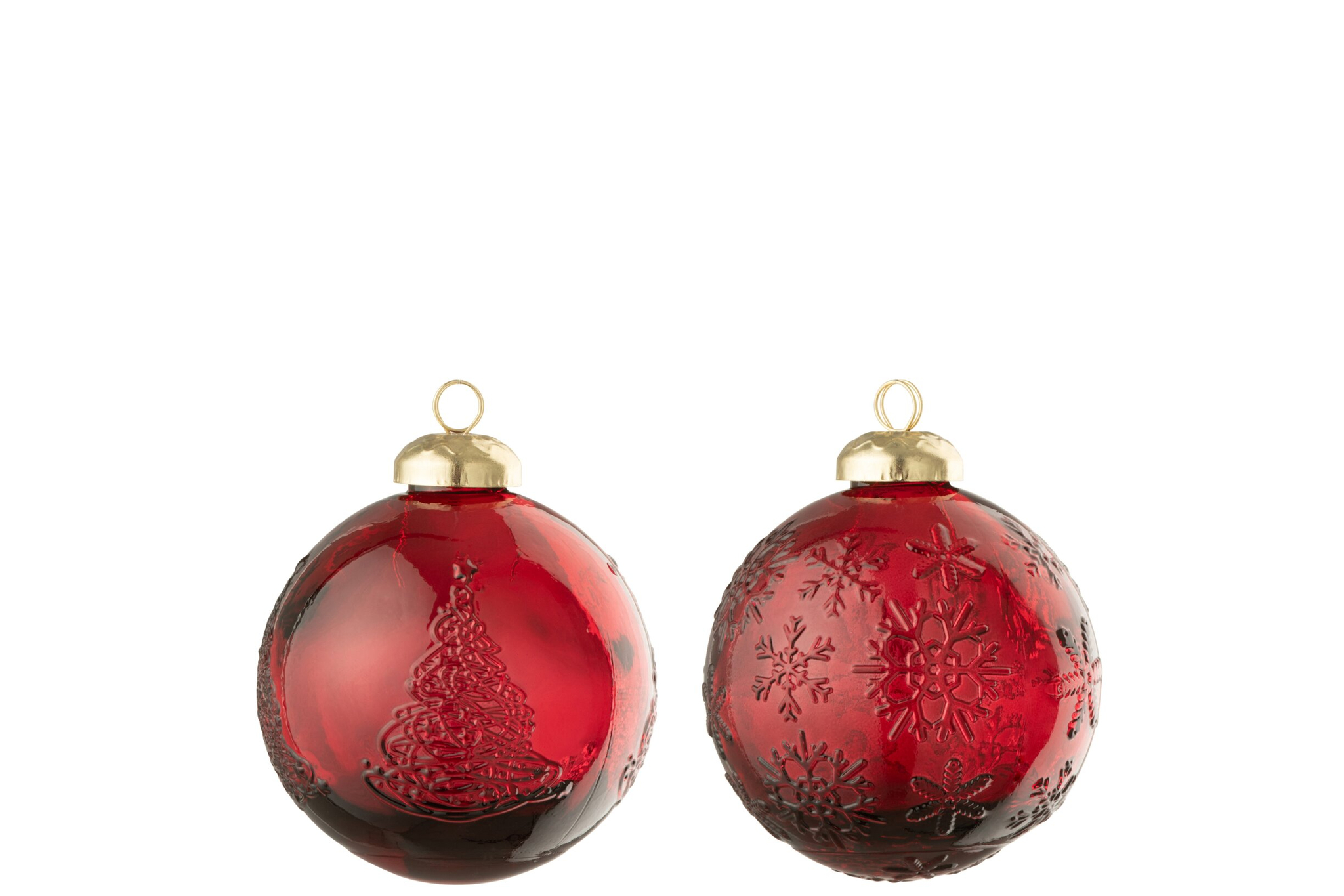 Kerstballen Zeivang Glas Rood - Set van 2