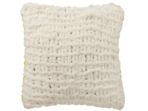 Klurdello polyesterkussen groen 50x50 cm met gebreide structuur en zachte vulling