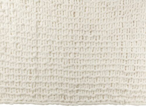 Deken Zuken Wit: zachte gebreide witte plaid van polyester met warme, rustige uitstraling