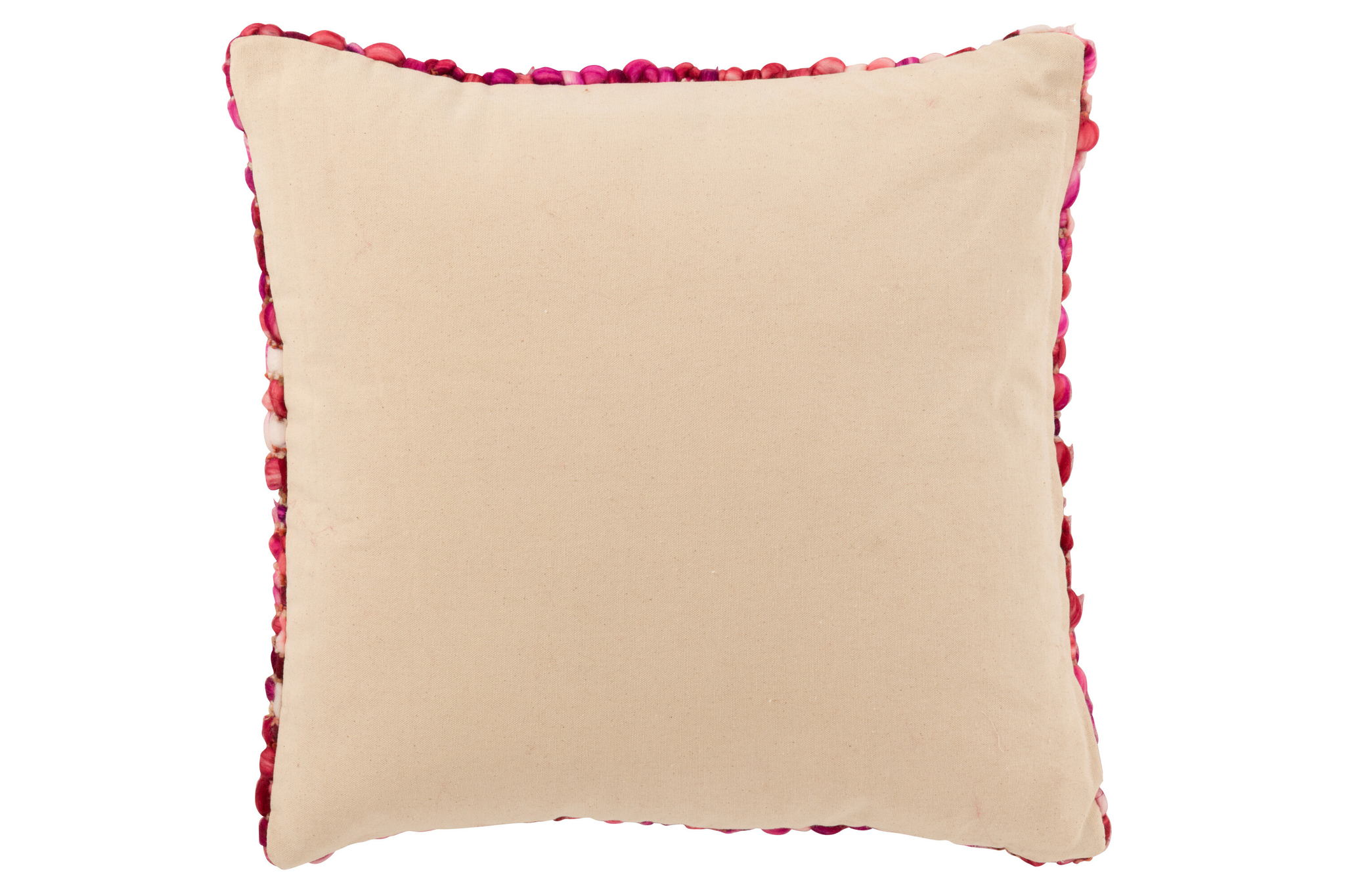 Acrylkussen Deikella roze 50x50 cm met volle vulling en gebreide rand, sfeervol woonaccessoire