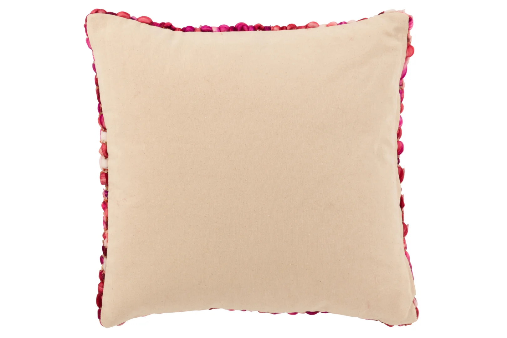 Acrylkussen Deikella roze 50x50 cm met volle vulling en gebreide rand, sfeervol woonaccessoire