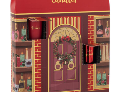 Geurkaars Prierdona Rood set van 12 in feestelijke geschenkdoos met 12 geuren