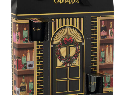 Geurkaars Proonnin zwart, luxe cadeauverpakking met 12 geurkaarsen en gouden details