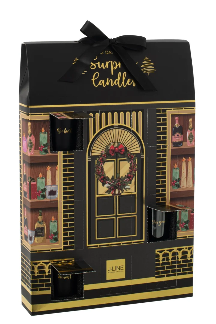 Geurkaars Proonnin zwart, luxe cadeauverpakking met 12 geurkaarsen en gouden details
