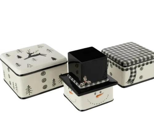Feiltora decoratiefiguren set van 3, wit dolomiet, winterse sneeuwpopdozen met rustige vorm, 34,7 cm hoog