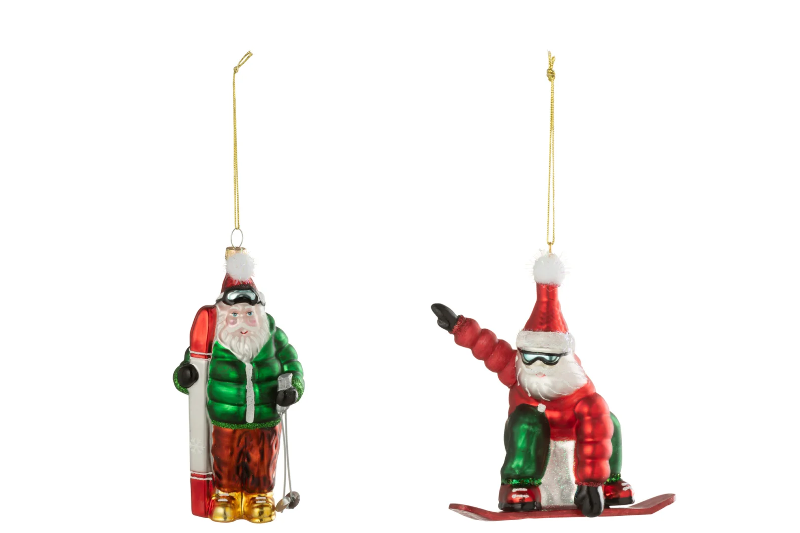 Kerstdecoratie Leeskum Glas Rood - Set van 2 - Afbeelding 2