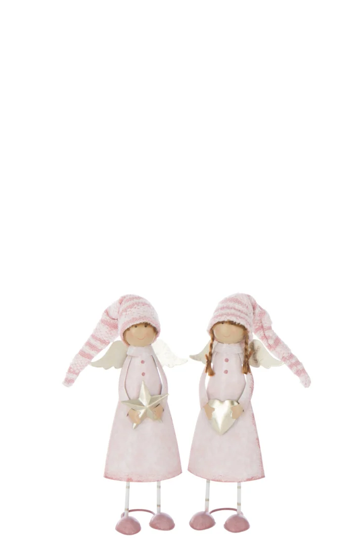 Decoratie Kliebonte Metaal Roze - Set van 2 - Afbeelding 2