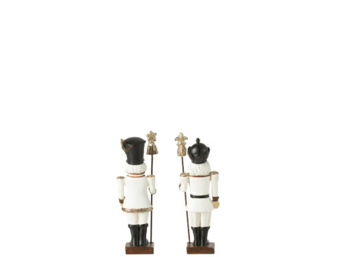Notenkraker Grastello set van 2 in meerkleurig polyresin, met gouden details en compacte kerstdecoratie