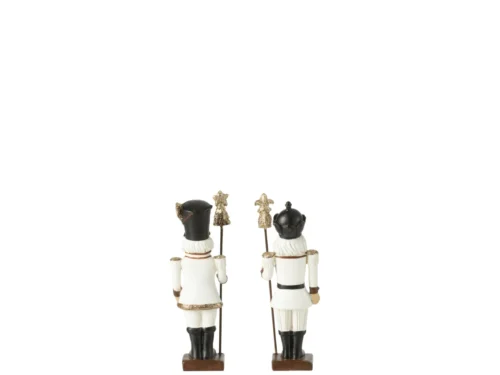 Notenkraker Grastello set van 2 in meerkleurig polyresin, met gouden details en compacte kerstdecoratie
