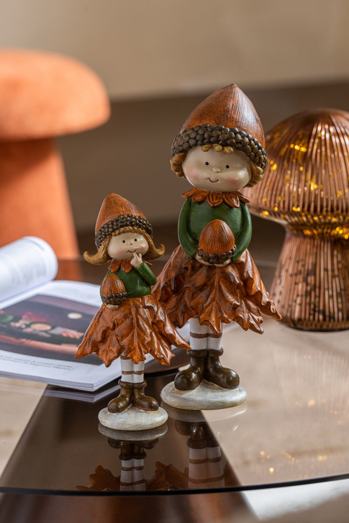 Beeld Skausten Polyresin Meerkleurig H12,5 cm - Set van 2