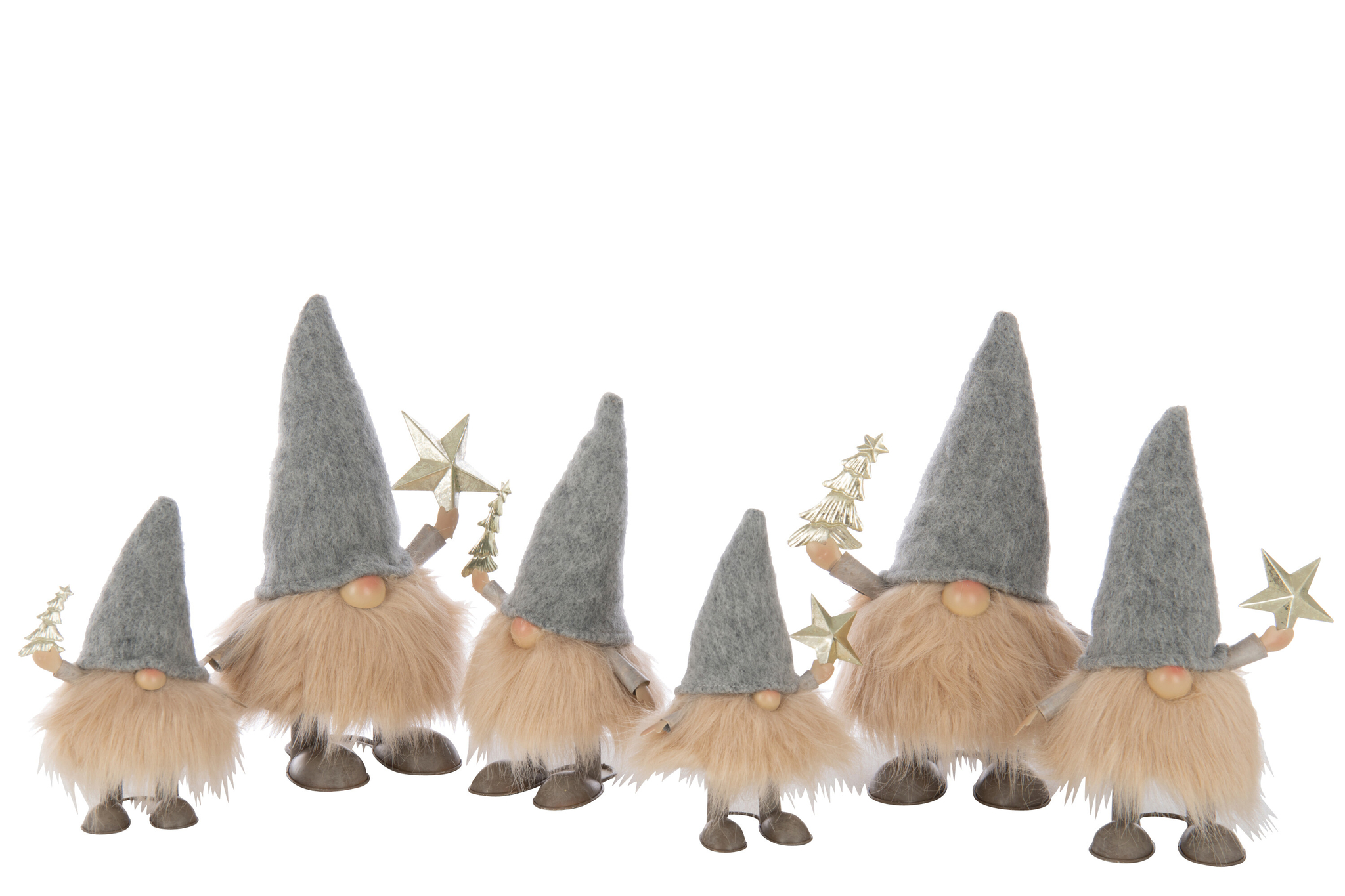 Kerstboom Teidella Metaal Meerkleurig H29 cm - Set van 2