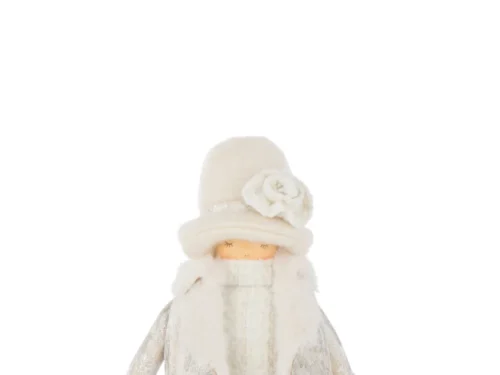 Woonaccessoire Gaaves wit: slanke winterpop van polyester en polyresin met zachte, luxe details