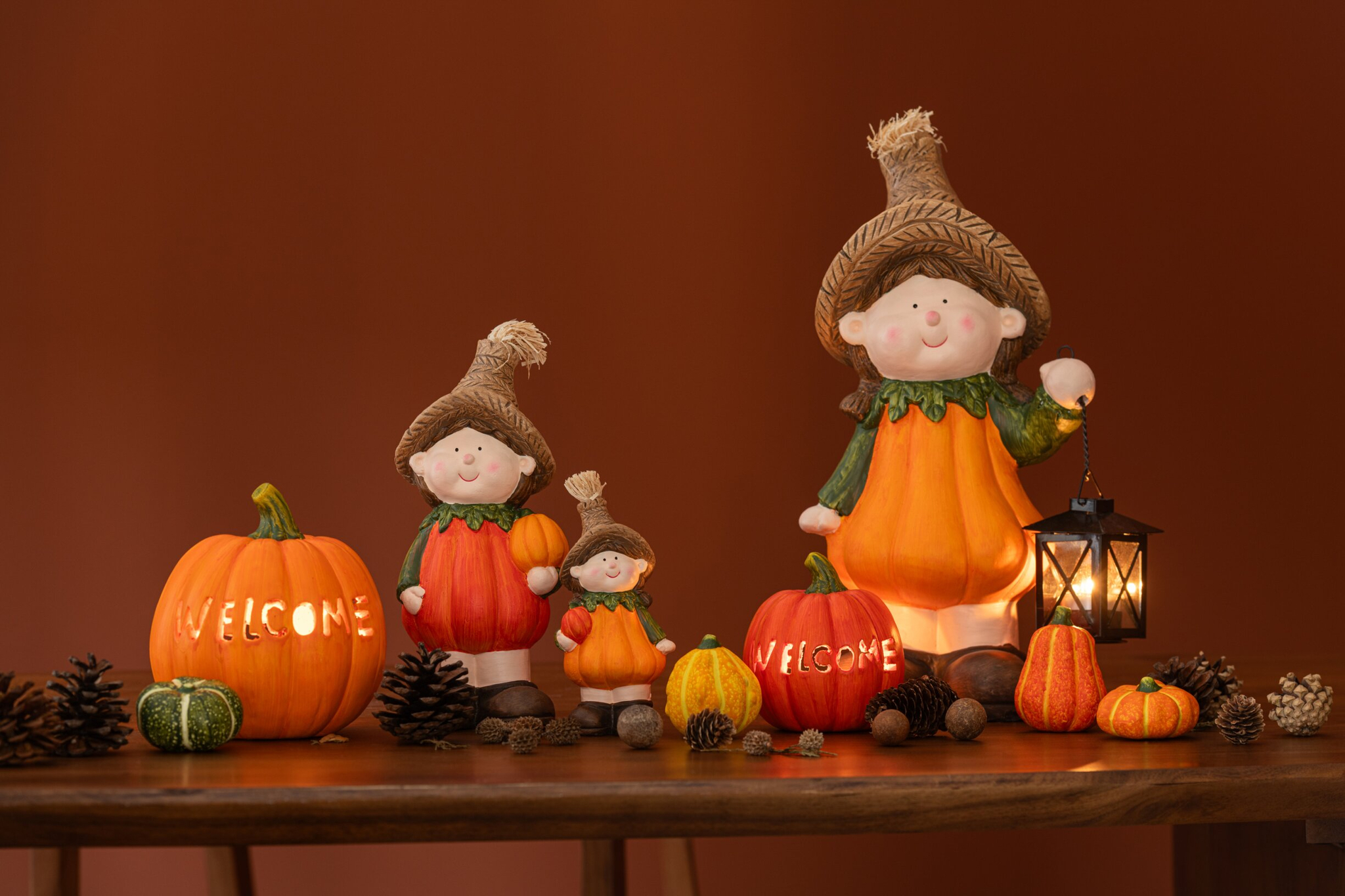 Decoratiefruit Fansol Klei Oranje H15,5 cm - Set van 2 - Afbeelding 2
