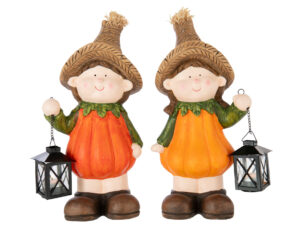 Windlicht Kloonand Oranje H40 cm - Set van 2