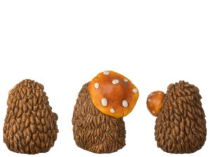 Decoratiefiguur Stoontis Gips Bruin H9 cm - Set van 3