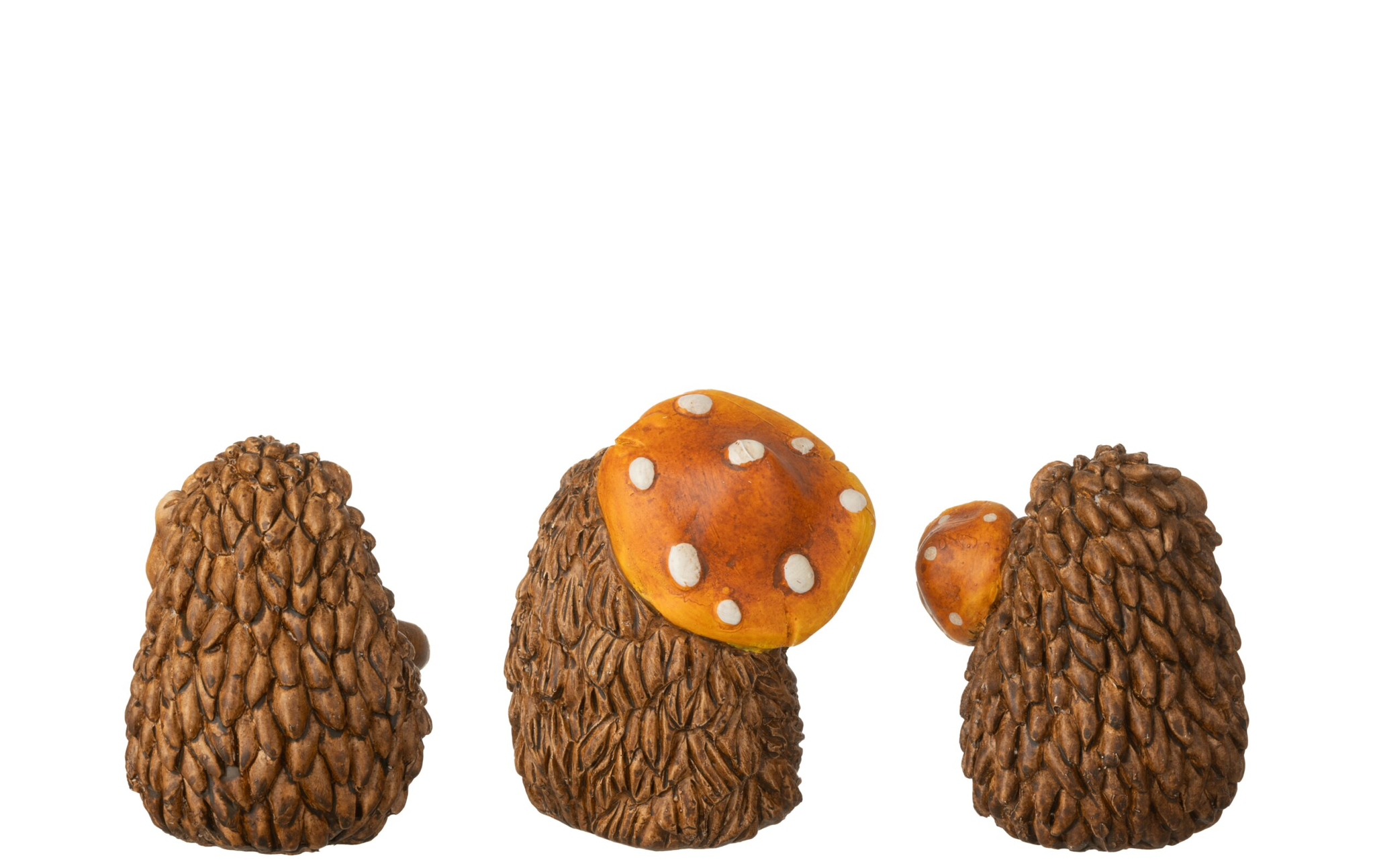 Decoratiefiguur Stoontis Gips Bruin H9 cm - Set van 3