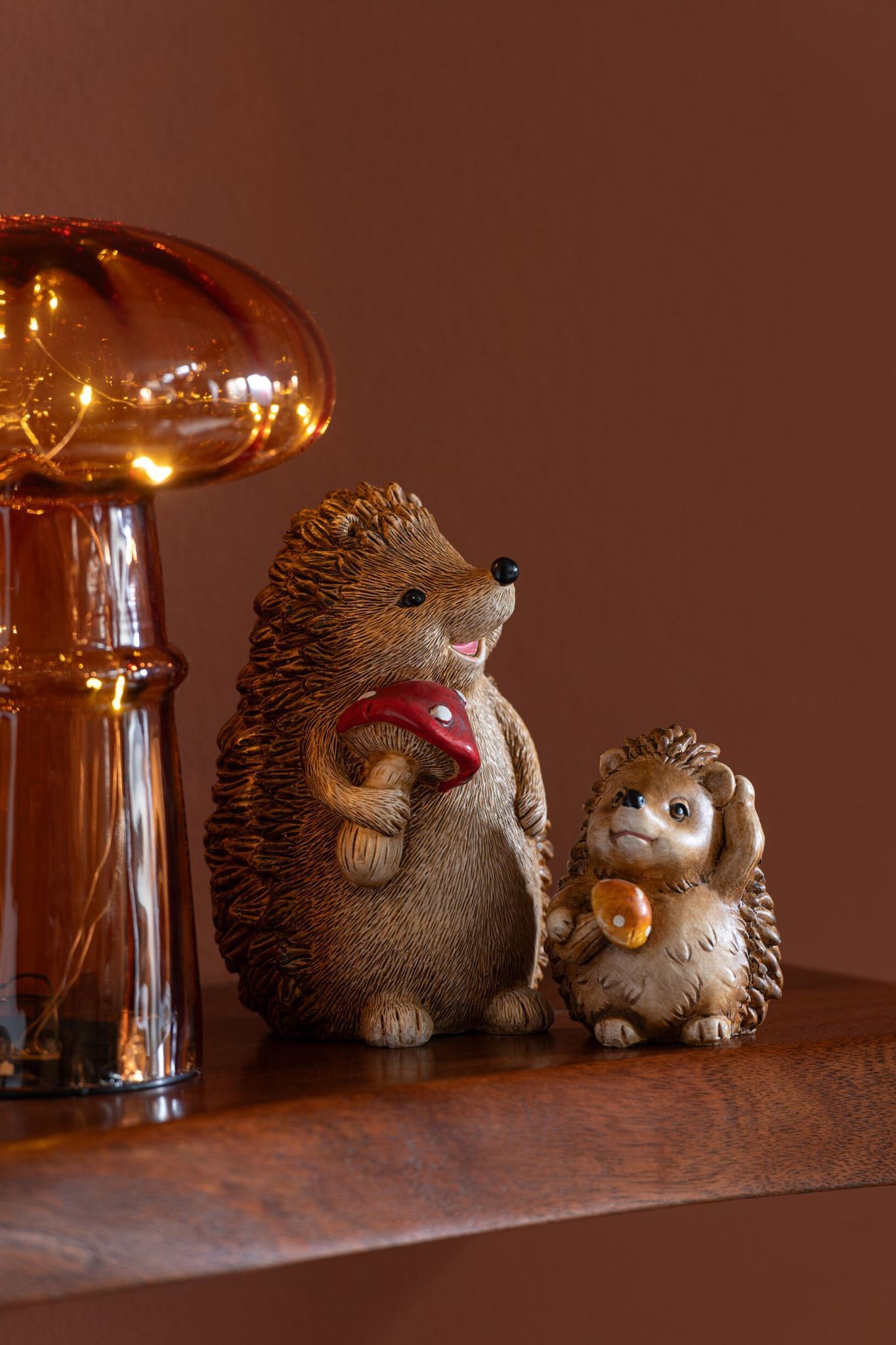 Decoratiefiguur Stoontis Gips Bruin H9 cm - Set van 3 - Afbeelding 2