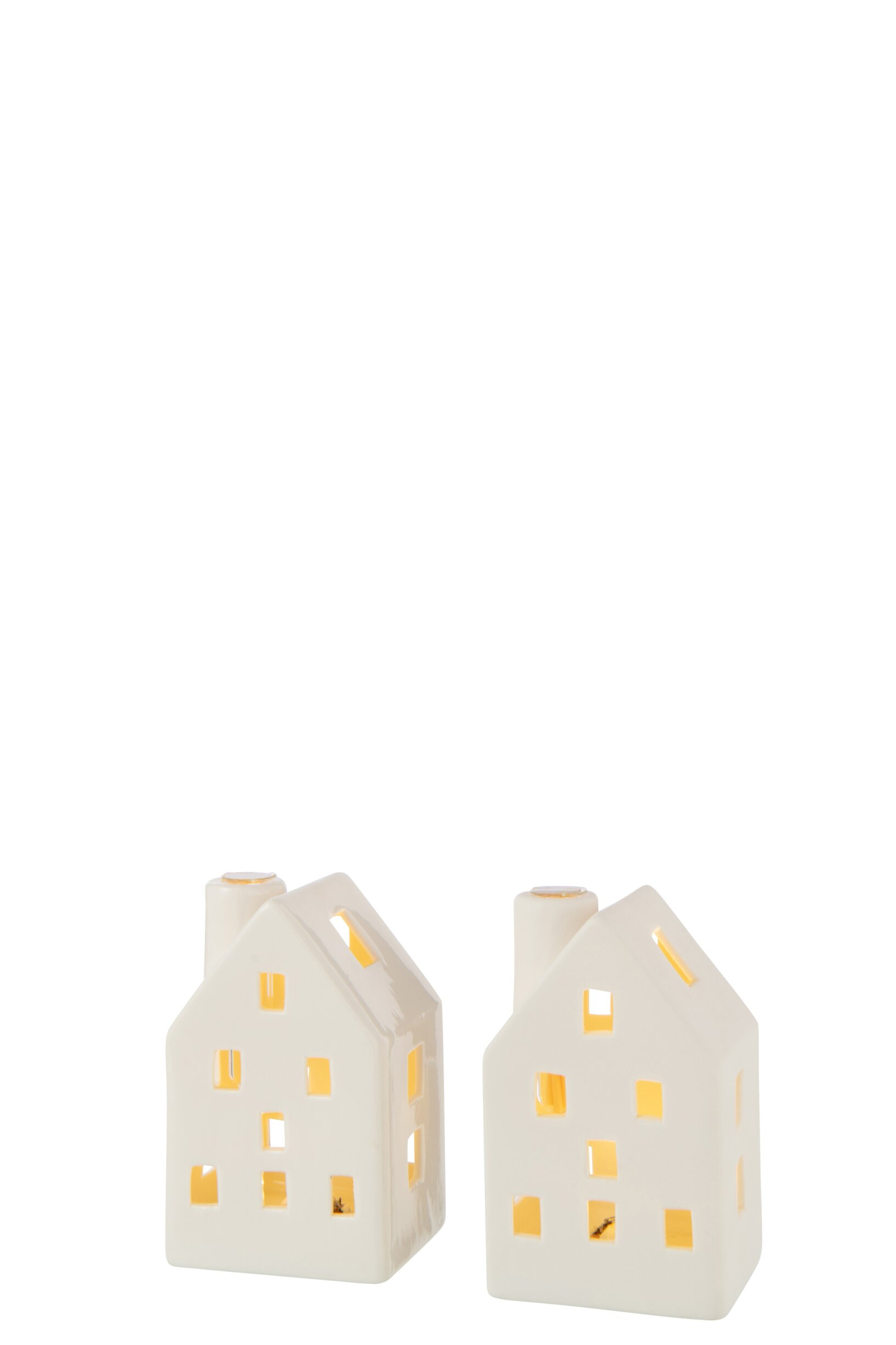 Vaas Dintor Klei Wit H12,5 cm - Set van 2