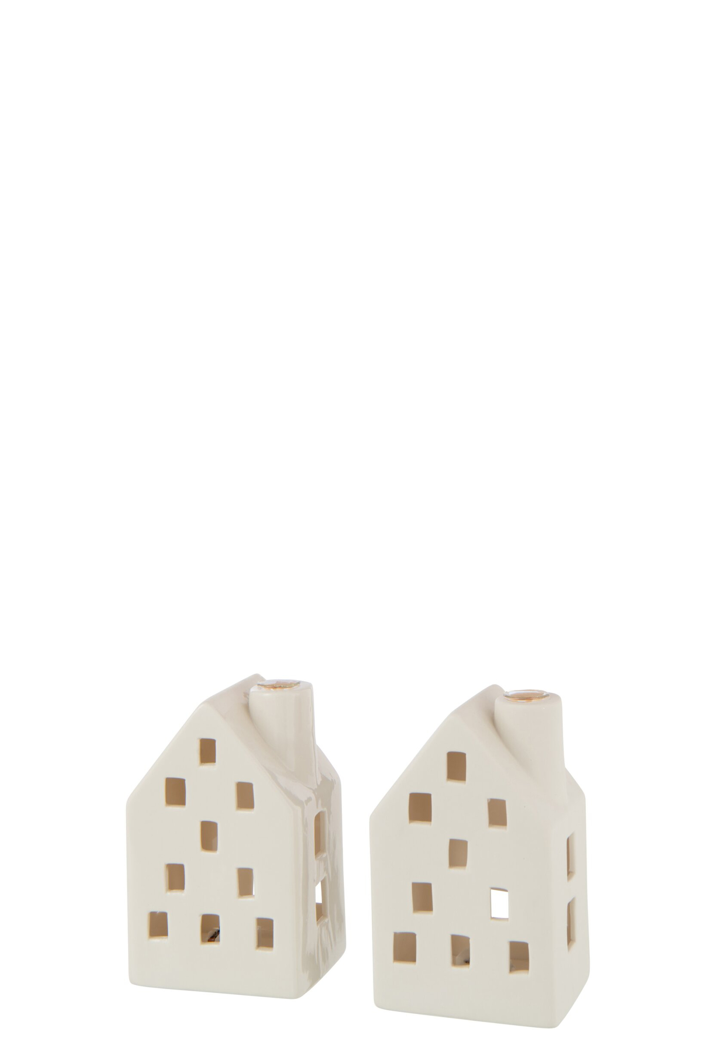 Vaas Dintor Klei Wit H12,5 cm - Set van 2 - Afbeelding 3