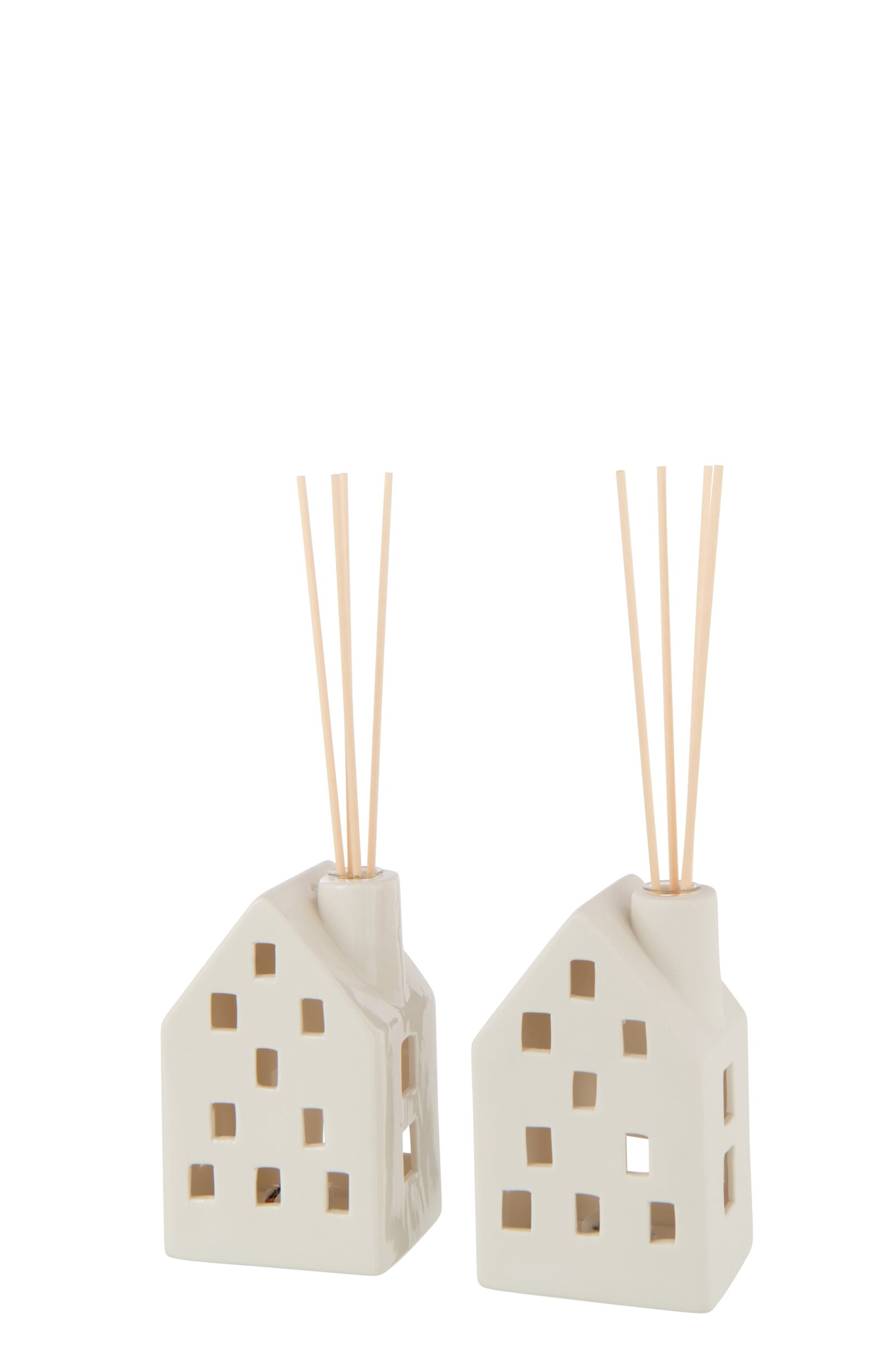 Vaas Dintor Klei Wit H12,5 cm - Set van 2 - Afbeelding 4
