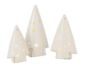 Kerstboom Feeboro Klei Wit H26,5 cm - Set van 3