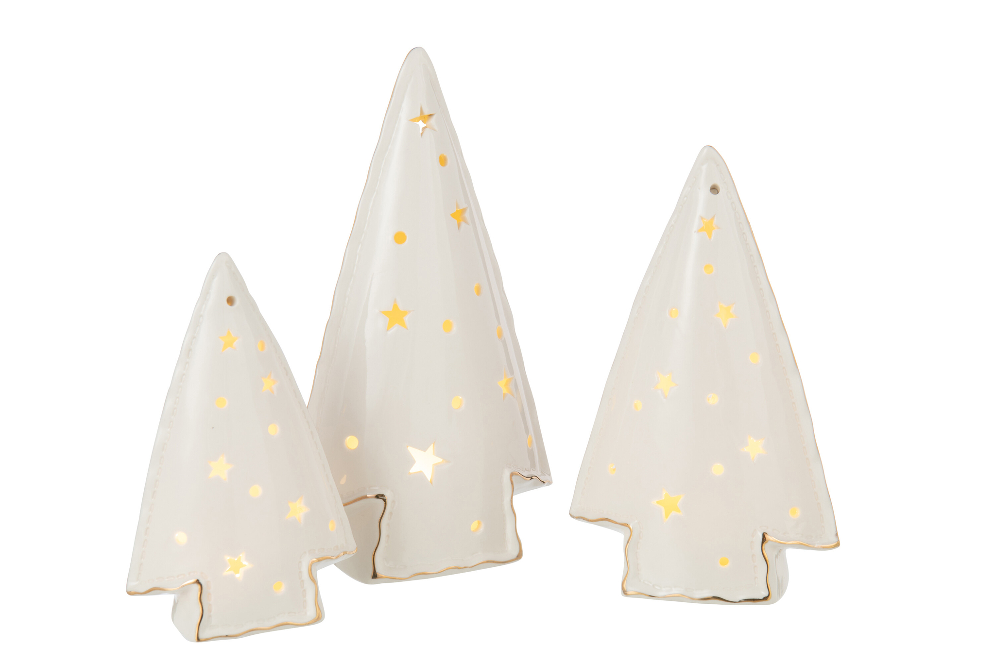 Kerstboom Feeboro Klei Wit H26,5 cm - Set van 3